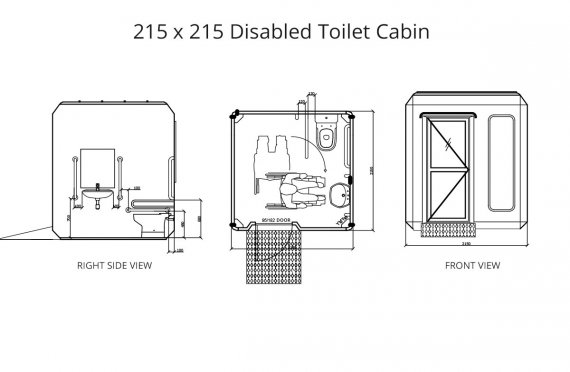 215x215 Portabel Handikappet Toalett Stuga
