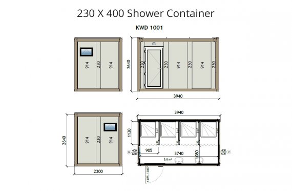 KW4 230X400 Dusch Container