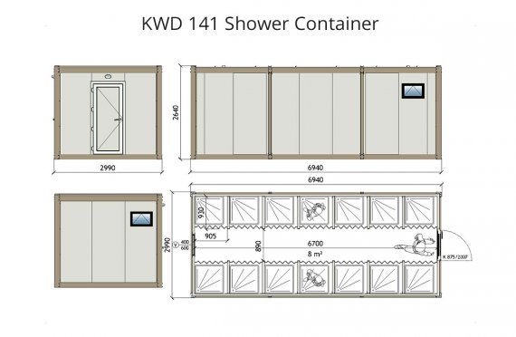 KWD 141 Dusch Container