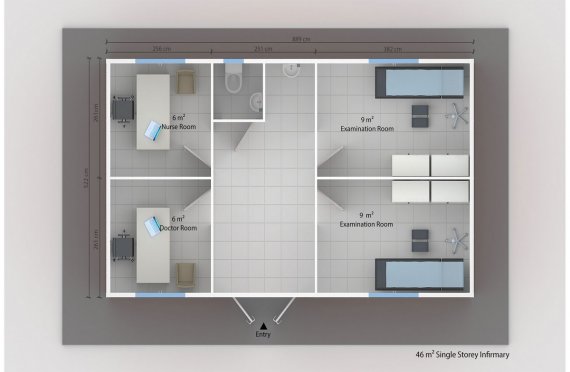 Modulär Sjukvård 46 m²
