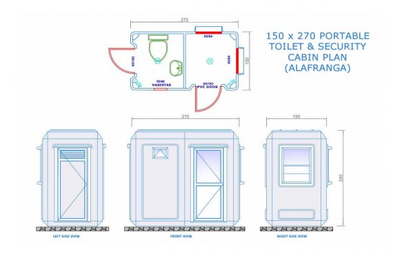 150x270 Portabel Toalett & Säkerhetsstuga